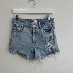 Abercrombie & Fitch Ripped Light Blue Jean Shorts